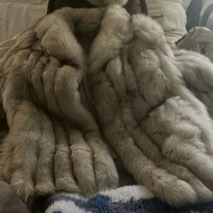 Luxurious Gray Fur Coat